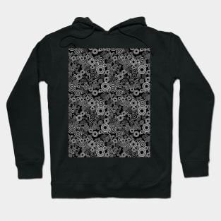 White and Black Spiral Pattern Hoodie